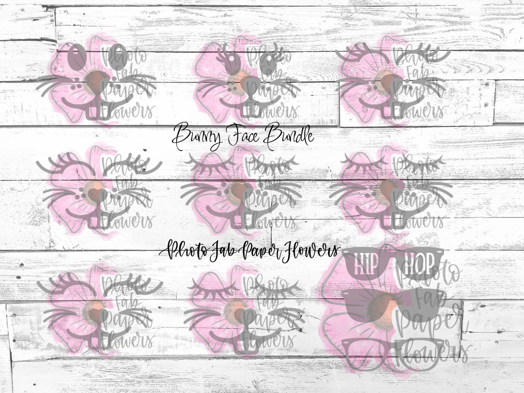 Bunny Face Bundle SVG PNG Digital Files | Easter | Cricut | Silhouette ...
