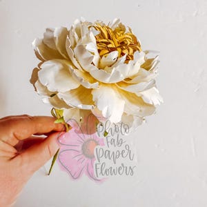 Fichier numérique de modèle de pivoine blanche froissée | PNG | SVG | tutoriel fleur en papier | fleur en papier | petites fleurs en papier | modèle