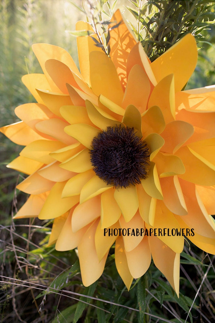 Large Paper Sunflower Template Digital File | PDF/SVG/PNG | Paper ...
