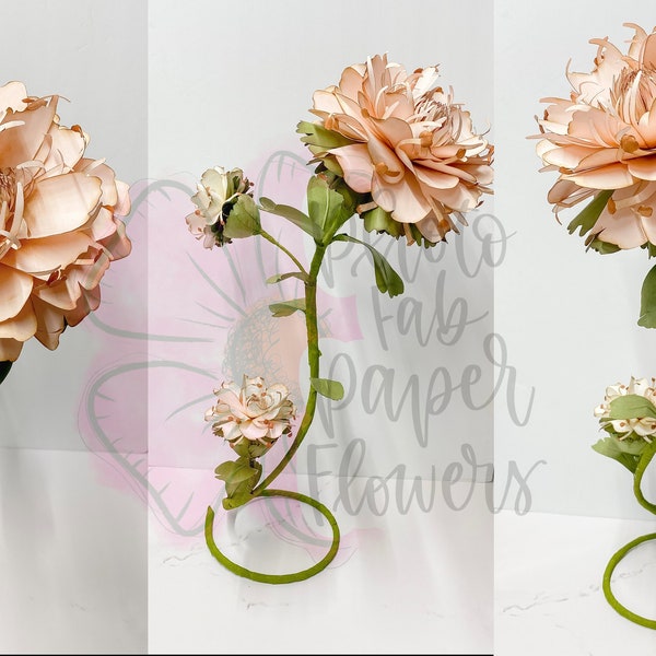 Free Standing Tabletop Flower Stand and Template 13 Mini Flower | Digital File | PNG | SVG | paper flower |  flower template | centerpiece