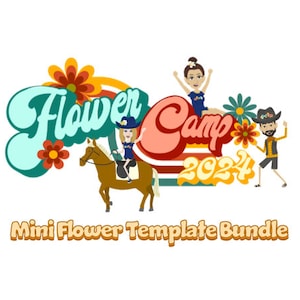 2024 Flower Camp Mini Flower Bundle / File digitale / PNG / SVG / tutorial per fiori di carta / fiori di carta / piccoli fiori di carta / modello