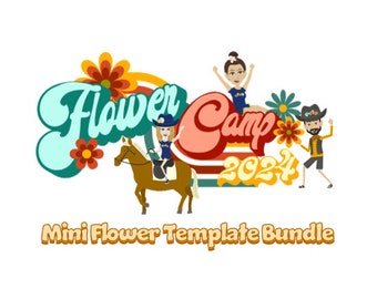 2024 Flower Camp Mini Flower Bundle | Digital File | PNG | SVG | paper flower tutorial | paper flower | small paper flowers | template