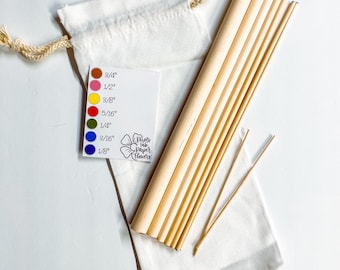 12&quot; Wooden Round Dowels | Dowel Rods | Paper Flower Tools | Variety Pack of Wooden Poplar | Craft Tools | Paper Flowers | Paper Craft