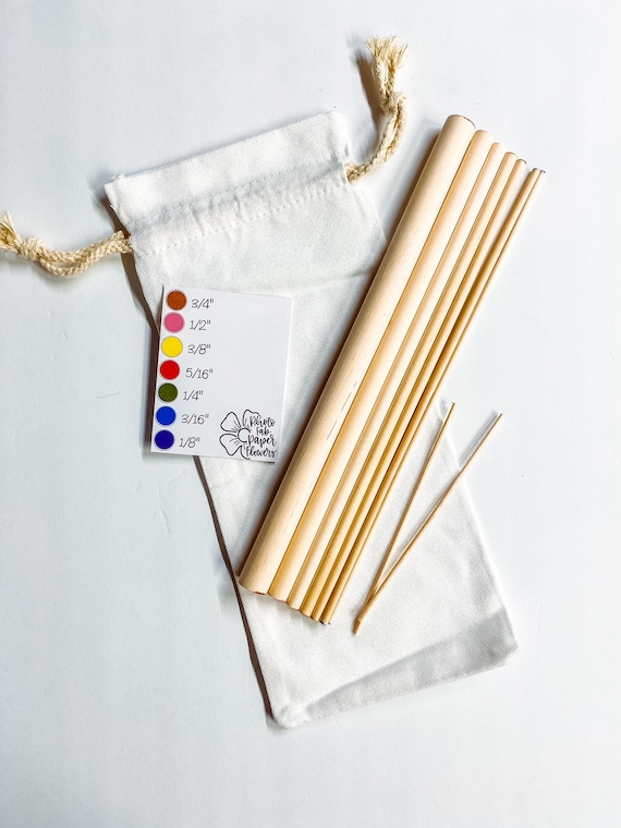 12" Wooden Round Dowels | Dowel Rods | Paper Flower Tools | Variety Pack of Wooden Poplar | Craft Tools | Paper Flowers | Paper Craft