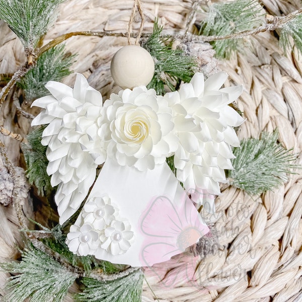 Angel Mini Paper Flower Ornament Digital File | PNG | SVG | PDF | paper flower tutorial | paper flower | small paper flowers | template