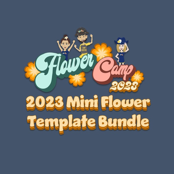 2023 Flower Camp Mini Flower Bundle | Digital File | PNG | SVG | paper flower tutorial | paper flower | small paper flowers | template