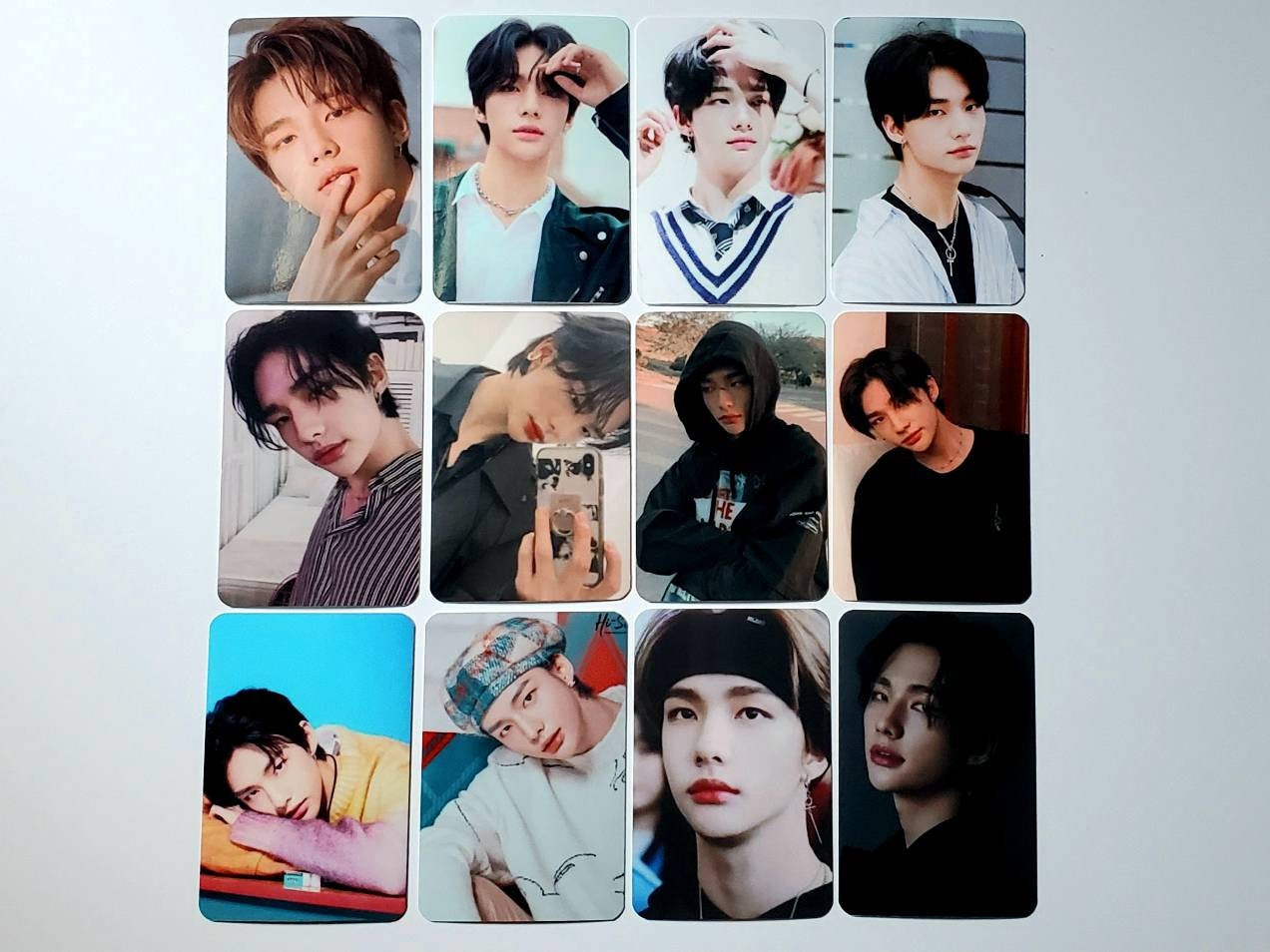 stray kids hyunjin photocards set of 12 boyfriend material etsy