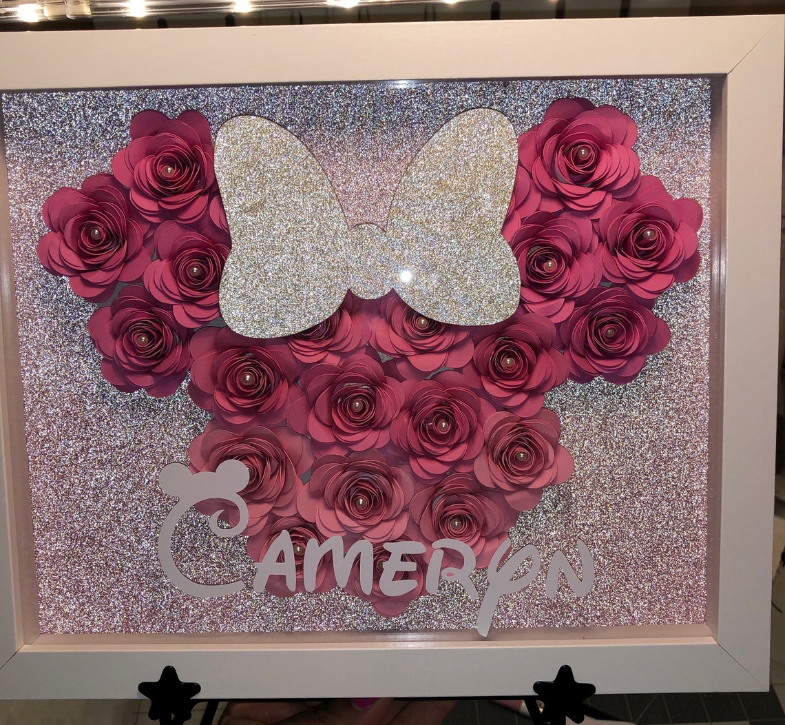 Minnie Mouse Shadow Box. Minnie Mouse Paper Flower Shadow Box - Etsy
