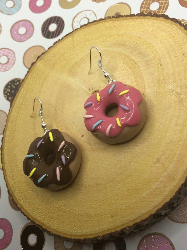 Cute polymer clay donut earrings Etsy