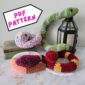 Digitaal haakpatroon - slang | Amigurumi-zelfstudie | Halloweendecoratie | Beginner | Reptiel: