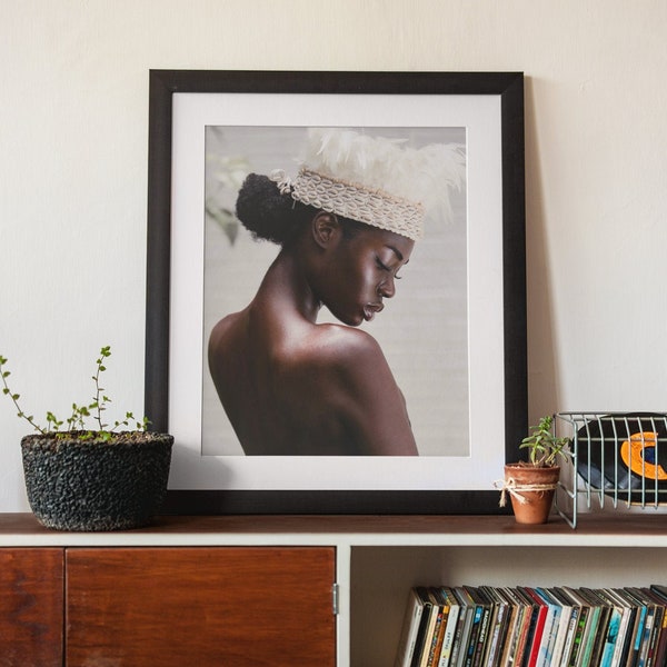 Déesse noire, Afro-Américain Wall Art Prints, Black Girl Magic, Black Art, Bedroom Wall Art, Afrocentric Female Portrait Art