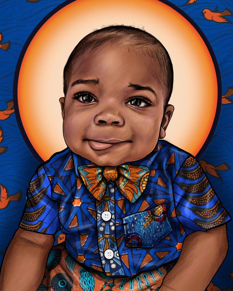 Puede incluir: Un ni&ntilde;o peque&ntilde;o con una camisa azul y naranja con estampado y una corbata de lazo. La camisa tiene un bolsillo con un dise&ntilde;o estampado azul y blanco. El ni&ntilde;o sonr&iacute;e y mira a la c&aacute;mara.