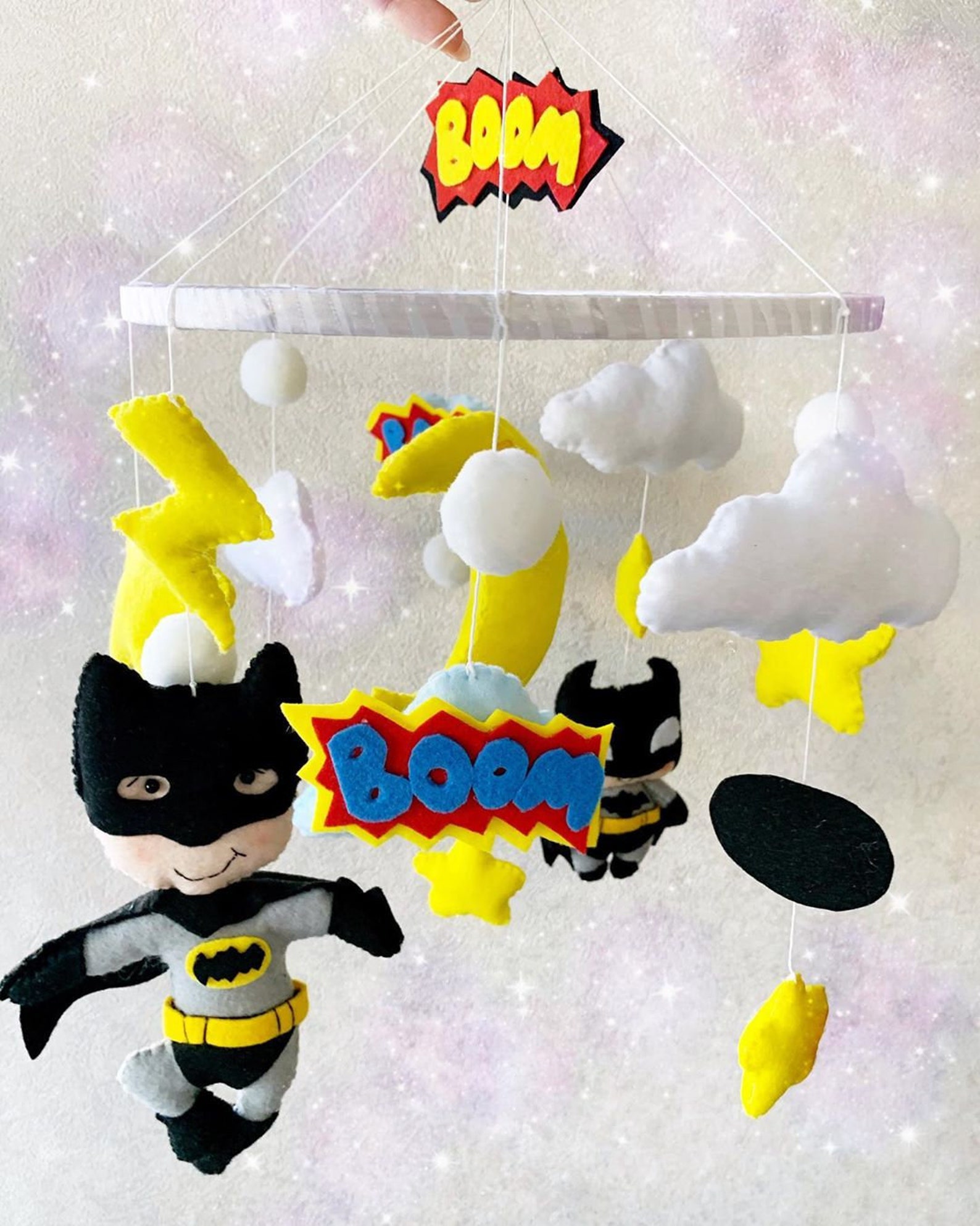 Batman baby crib mobile Baby mobile Super Hero Baby boy Etsy