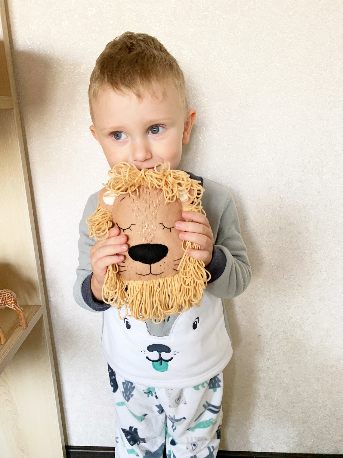 Lion Head on the Wall Lion Wall Decoration Felt Lion Wall Etsy