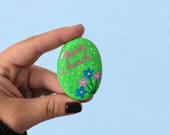 Handpainted thank you pebble gift .