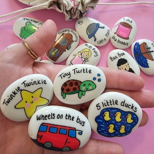 Nursery rhyme stones what shall we sing Educational fun song stones image 4