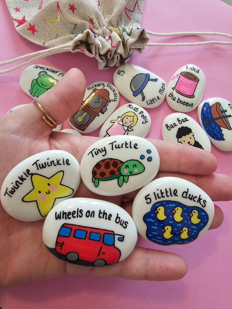 Nursery rhyme stones what shall we sing Educational fun song stones image 4