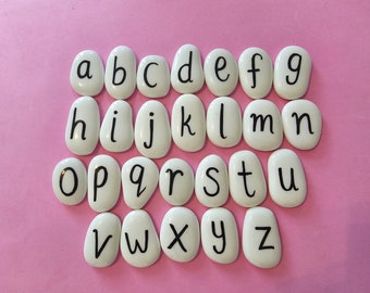 Alphabet pebbles . learning resources . Gifts for children. Teacher gifts. Classroom gifts. Phonics .