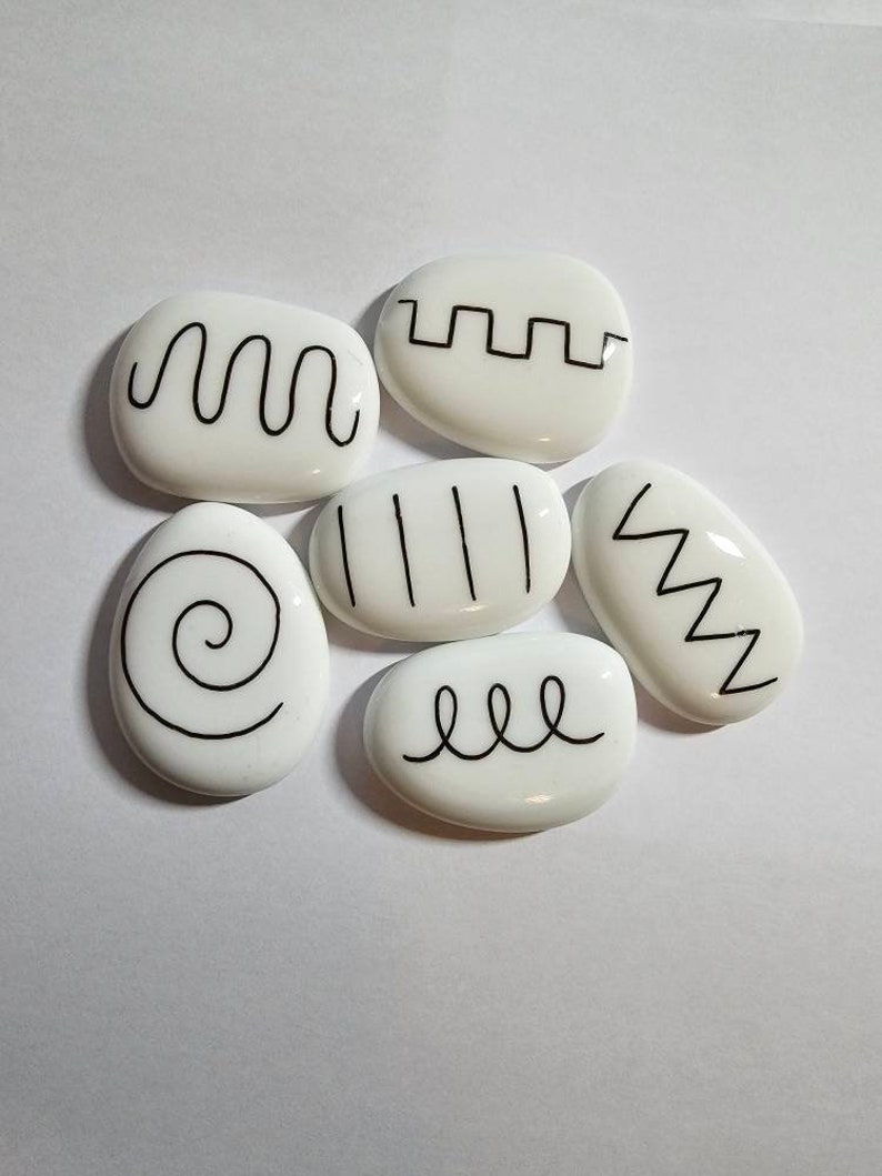 Pre-writing Painted Pebbles, Mark Making, EYFS Activities, Fine Motor Skills (Set of 6) bild 5