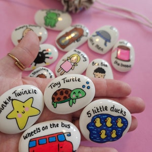 Nursery rhyme stones what shall we sing Educational fun song stones image 6