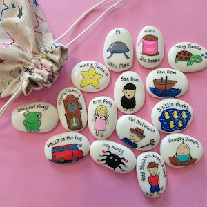 Nursery rhyme stones what shall we sing Educational fun song stones image 1