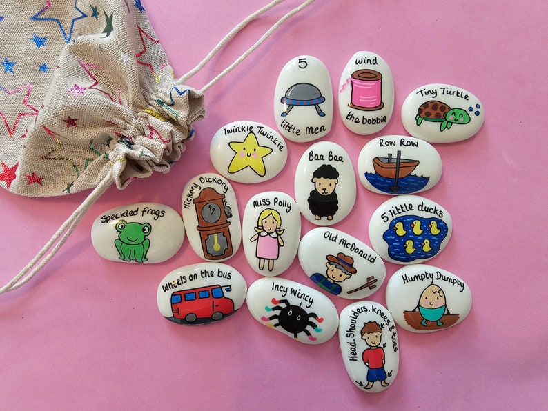 Nursery rhyme stones what shall we sing Educational fun song stones image 1