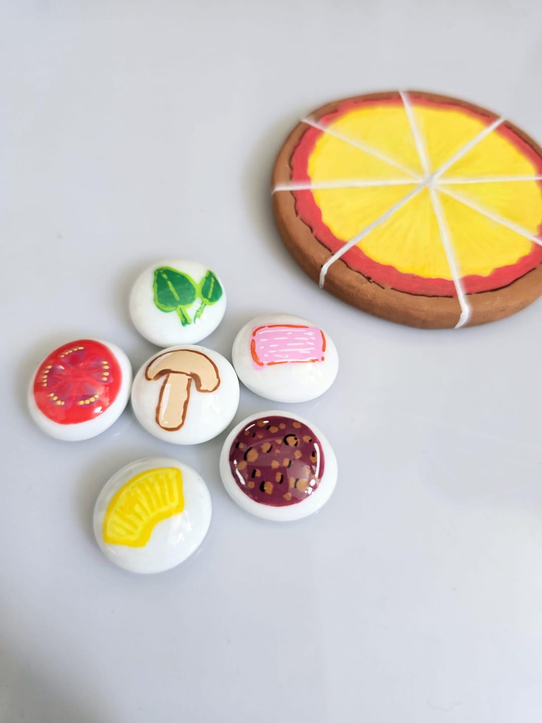 Pizza Painted Pebbles Set, Make Your Own Pizza , Pizza Toppings ...