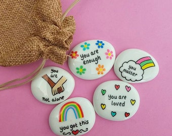 Positivity pebbles . Positivity gift. mental health matters , be kind , comfort stones , friendship gift. pick me up gift. letterbox gifts