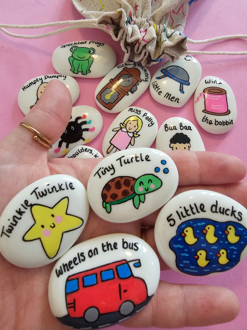 Nursery rhyme stones what shall we sing Educational fun song stones image 2