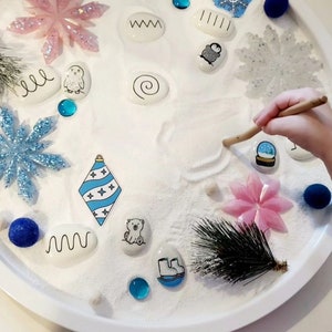 Pre-writing Painted Pebbles, Mark Making, EYFS Activities, Fine Motor Skills (Set of 6) bild 2