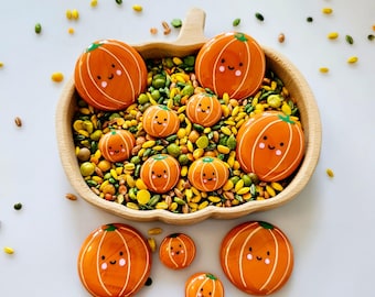 Pumpkin Painted Pebbles, Autumn Loose Parts Play
