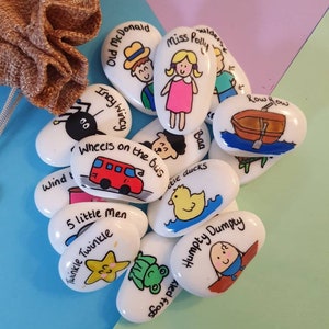 Nursery rhyme stones what shall we sing Educational fun song stones image 5