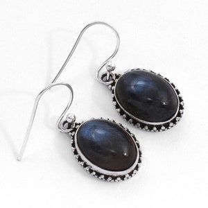 925 Sterling Silver Earring Drop Dangle Earring Natural Gemstones Earring Oxidized Jewelry Handmade Silver Earring Women Jewelry For Her