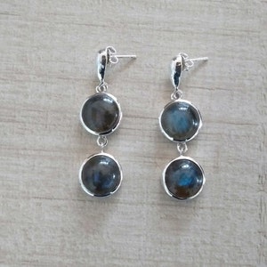 Labradorite Earring, Dangle Push Back Earring, Gemstone Earrings, 925 Sterling Silver Earring, Women Earring, Handmade Jewelry, Gift For Her