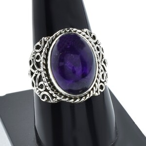 Vintage Amethyst Gemstone Ring, Amethyst Promise Ring, 925 Sterling Silver Ring, Dainty Ring, Engagement Ring For Her, Birthstone Jewelry