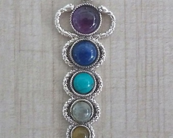 925 Sterling Silver Chakra Pendant, Chakra Hearts, Silver Chakra Pendant, Simple Chakra Necklace, 7 Chakra Colour Pendant,925 Silver Jewelry