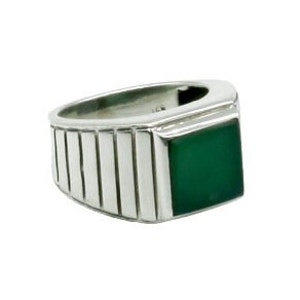 Green Onyx Ring, Onyx Jewelry, Mens Onyx  Rings, Cabochon Stone Ring, 925 Sterling Silver Ring, Green Onyx Men Ring, Anniversary Ring, Gift