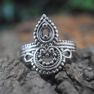 Pretty Rawa Plain Silver Ring, 925 Sterling Silver Ring, Flower Petal Silver Ring, V Shape Ring, Handmade Jewelry Anniversary Gift For Her