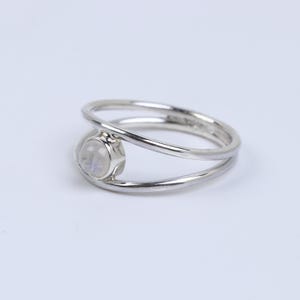Elegant Rainbow Moonstone Ring, 925 Sterling Silver Ring, Minimalist Gemstone Ring, Unique Ring, Statement Ring, Handcrafted Jewelry For Her
