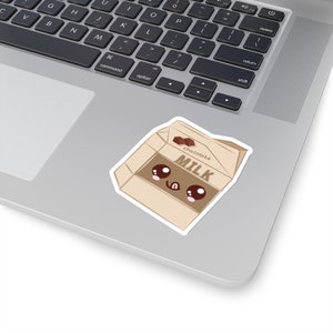 Śmieszne naklejki z mlekiem czekoladowym, naklejki na kartony z mlekiem, naklejki winylowe Kawaii, naklejki na butelki z wodą, naklejki na blaty laptopów, pyszne naklejki