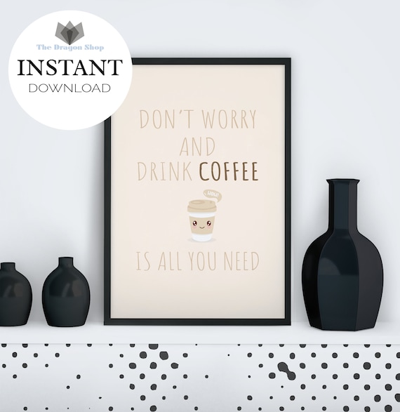 COFFEE Wall Art Printable Wall Art Instant Downloadpastel Etsy