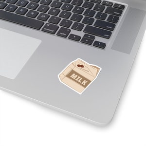 Naklejki z mlekiem czekoladowym, naklejka na karton mleka, naklejki winylowe Kawaii, naklejka na butelkę z wodą, naklejki na blaty laptopów, pyszne naklejki
