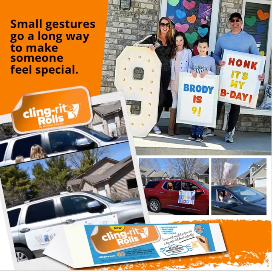 Clingers Dry Erase Clingrite Rolls, Recyclable Whiteboard, 100' Roll, Sheet Size 20x30, for