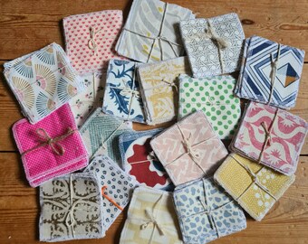 Gorgeous Soft Reusable Face Pads/Cloths - Handmade with Organic Bamboo, Washable and Zero Waste, set of 4