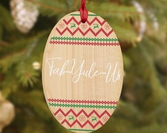 Fab-Yule-Us Yule Witch Wooden Christmas Ornaments Magentic