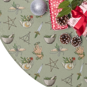 Christmas Tree Skirt Witch Holiday Decor Yule