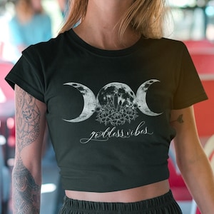 Crop Top Flowy Goddess Vibes Witch Cropped Tee Mystic - 4 Colors