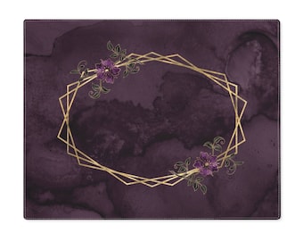 Altar Cloth Tarot Card Mat Crystal Grid Placemat Purple Floral Witch Wiccan