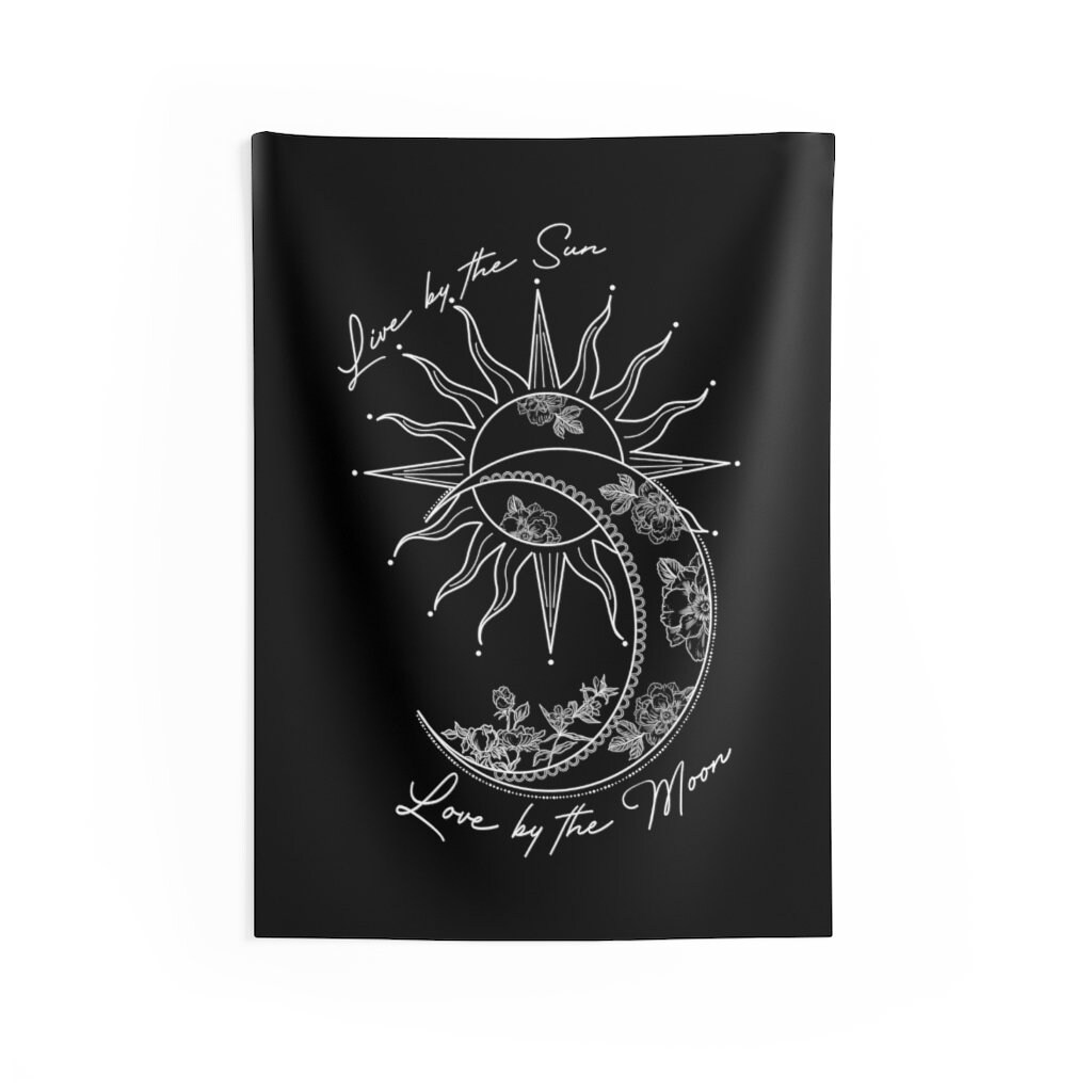 Indoor Wall Tapestry Live by the Sun Love by the Moon Wall Hanging Etsy