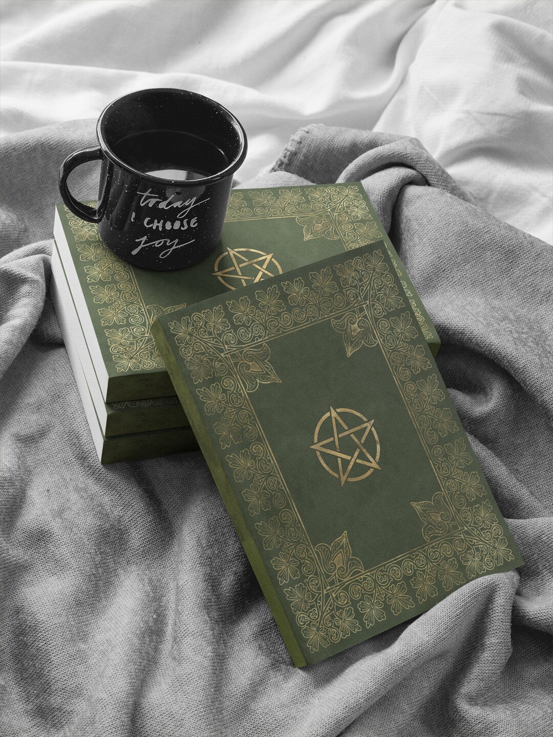 Journal Book of Shadows Grimoire Blank Pages Pentagram Pentacle Wiccan ...
